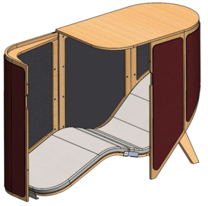 Design industriel meuble de sieste en entreprise